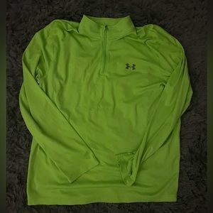Under Armour lime green quarter zip long sleeve tee